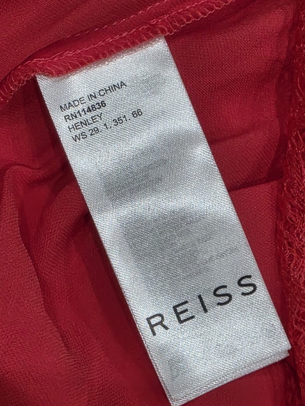 ​REISS Henley Romantic Lace Cami Midi Dress in Coral Red EU38/US 6 - Picture 14 of 15